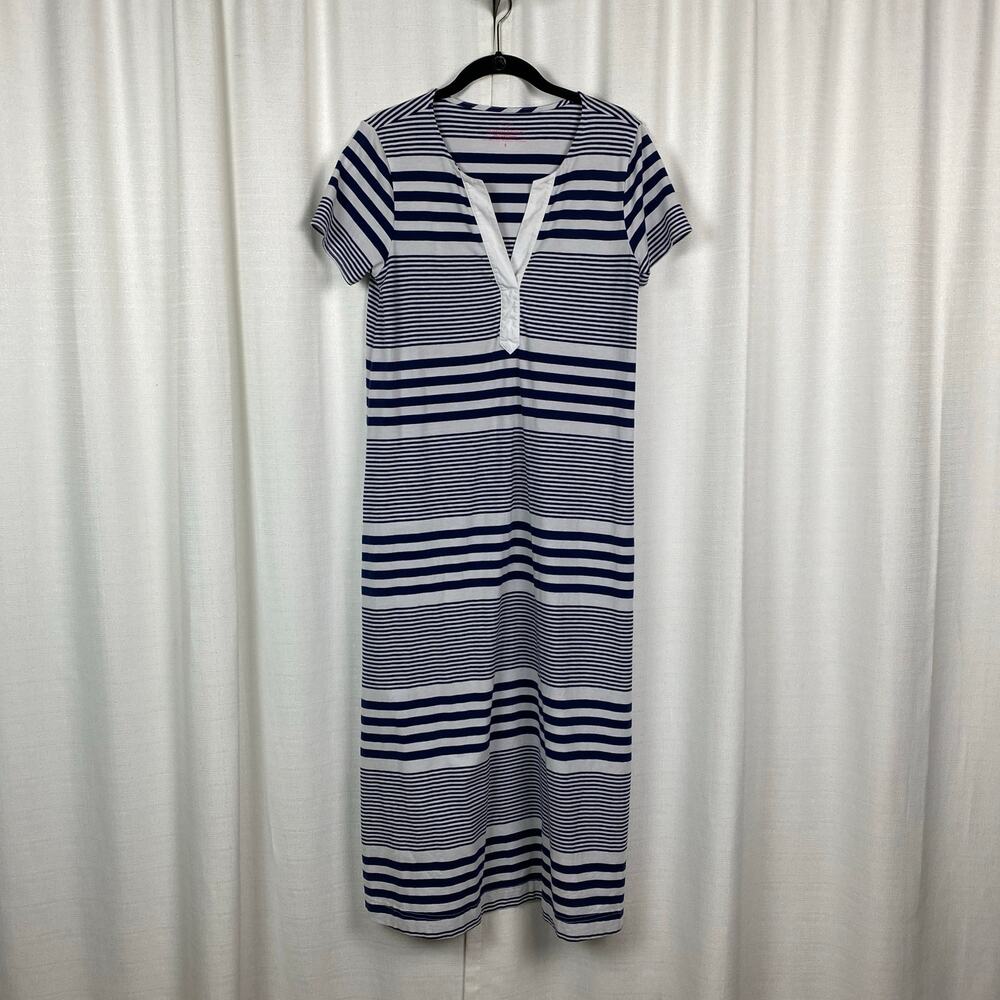 Vineyard Vines Blue Stripe Short Sleeve Shift Maxi Dress Sz.S